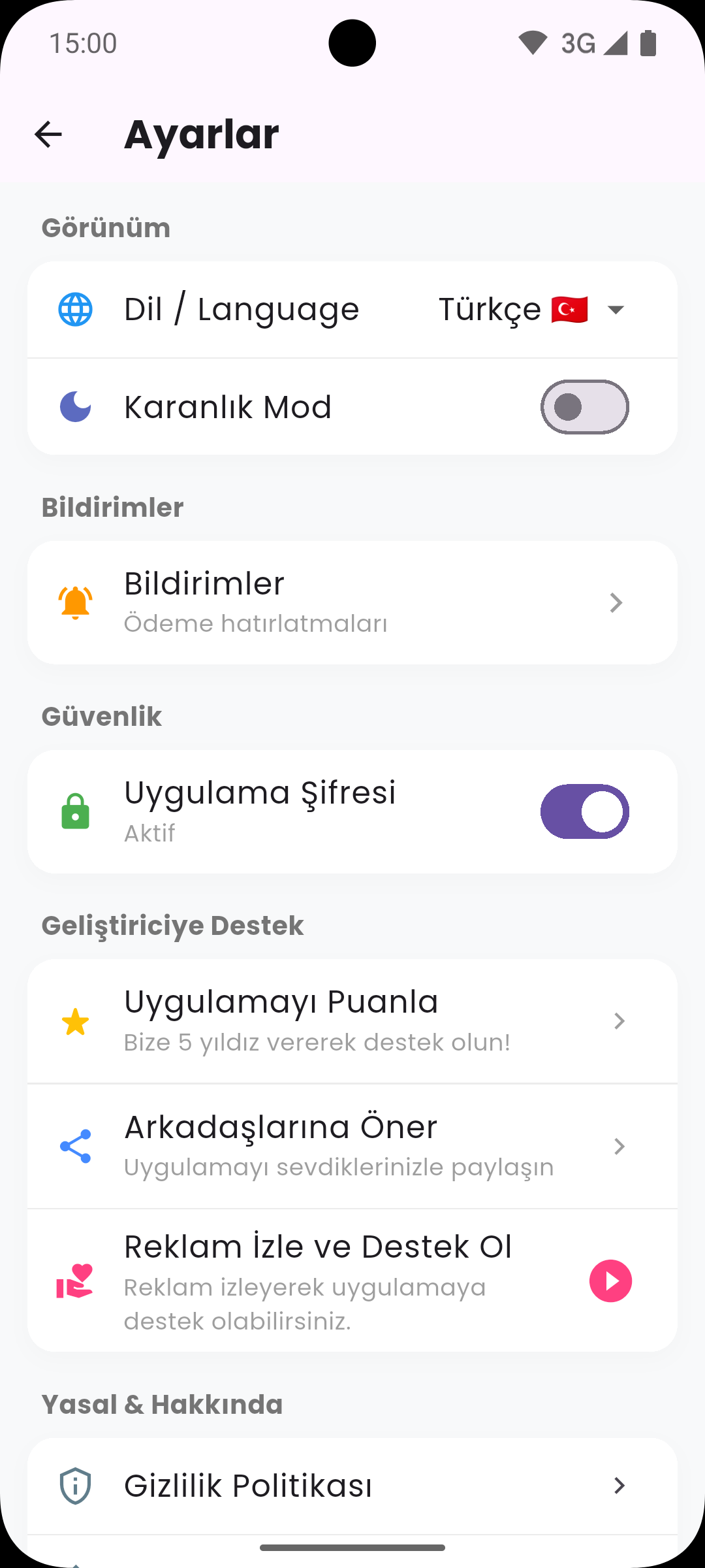 Veresiye Defteri Ana Ekran